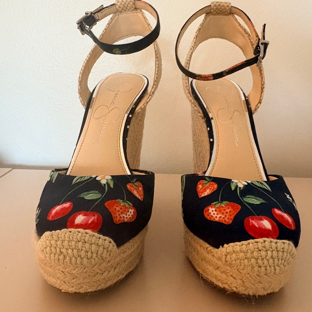 Jessica Simpson Zestah Ankle Strap Espadrille Wedge Heel - 6M